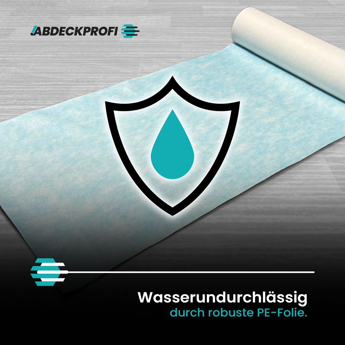 FIRMENLOGO Abdeckvlies selbstklebend -  Atmungsaktiv - Dampfoffen ca.1200g/m²24h – 180g/m²  ab 1 Palettenabnahme