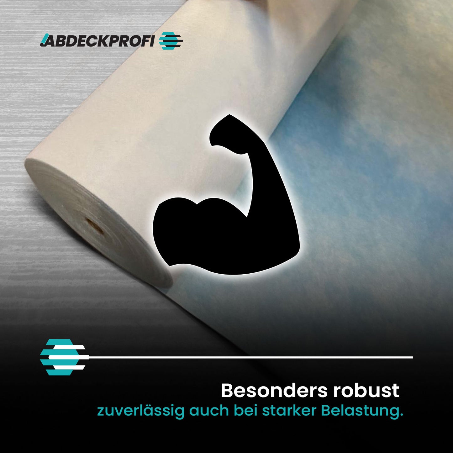 FIRMENLOGO Abdeckvlies selbstklebend -  Atmungsaktiv - Dampfoffen ca.1200g/m²24h – 180g/m²  ab 1 Palettenabnahme