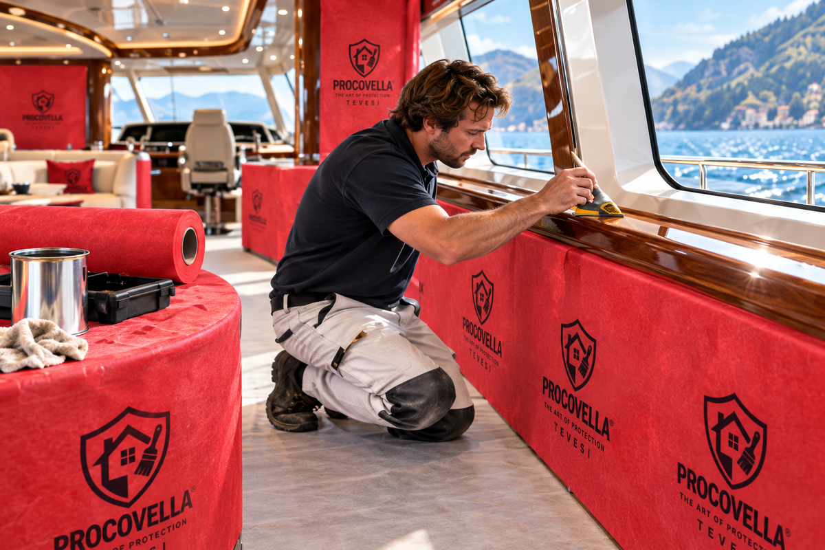 PROCOVELLA® – Multifunktionales Schutzvlies mit selbsthaftendem Klebeband Abdeckprofi